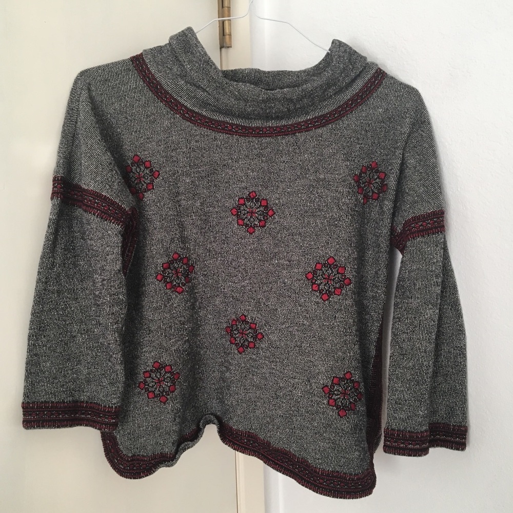 Lucky Brand embroidered sweater top